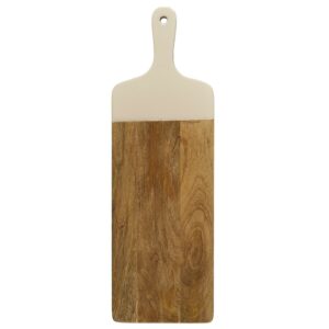 planche à découper en manguier laqué beige