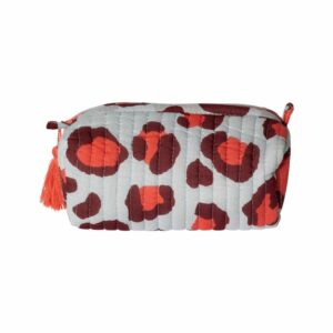 pochette imprimé léopard bleu et fuchsia