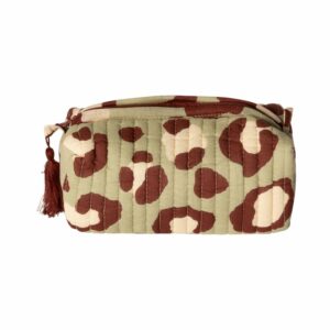 pochette imprimé léopard kaki