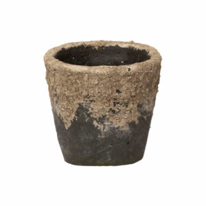 pot en ciment noir et beige antique