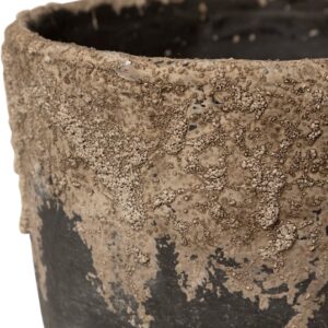 pot en ciment noir et beige antique