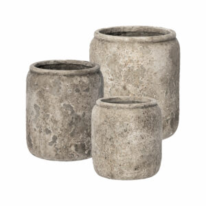 pot en ciment gris antique