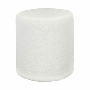 pouf en tissu bouclette blanc