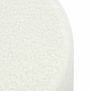 pouf en tissu bouclette blanc