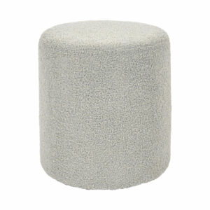 pouf en tissu bouclette gris