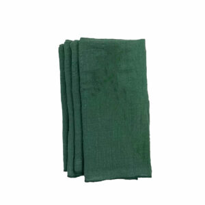 lot de 4 serviettes de table en coton vert sapin