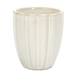 tasse à express en céramique strié blanc crème