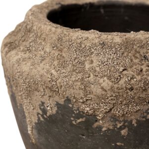 vase en ciment noir et beige antique