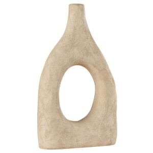 vase en terre cuite beige ajouré