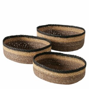 panière ovale marron et noir