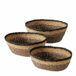 panière ovale marron et noir