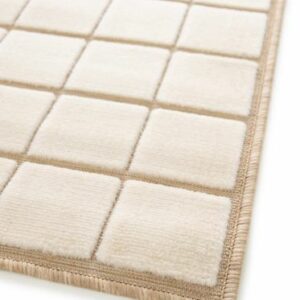 tapis relief motif damier beige 120x170