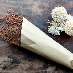 bouquet de fleurs séchées lin brun