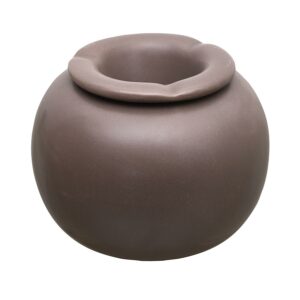 cendrier marocain en céramique marron mat