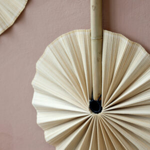 décoration murale éventail bambou naturel