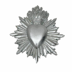 décoration murale ex voto coeur argent