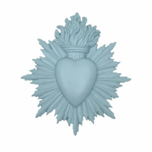 ex voto coeur à accrocher au mur bleu
