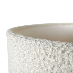 lampadaire pied métal noir abat jour bouclette blanc