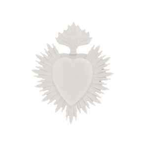 mini décoration murale ex voto coeur blanc