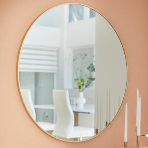 miroir rond en métal doré 55 cm