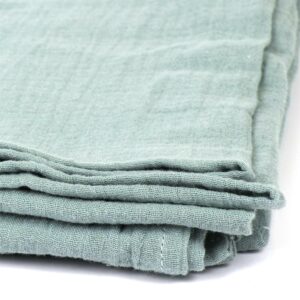 plaid en gaze de coton 120x150 vert sauge