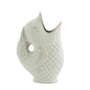 vase poisson en céramique blanc