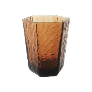 verre à eau ambré en verre texturé