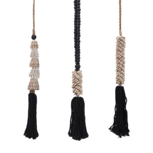 suspension embrasse en coquillages noir