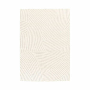 tapis épais motif relief courbes ecru