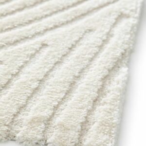 tapis épais motif relief courbes ecru