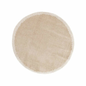 tapis rond beige contour blanc 160cm