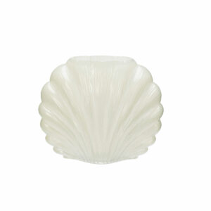 vase coquillage en verre blanc nacré