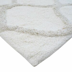 tapis berbère en coton blanc et beige 