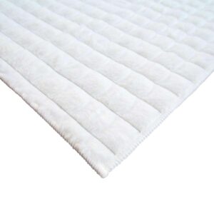 tapis extra doux blanc relief damier
