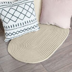 tapis ovale en coton ecru