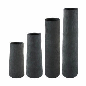 vase cylindrique en terre cuite noir