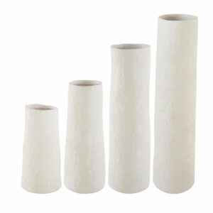 vase cylindrique en terre cuite blanc