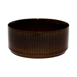 bol en céramique marron striée