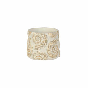 cache pot motif coquillage beige et blanc