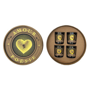 coffret de4 bougies parfumees boite ronde 4