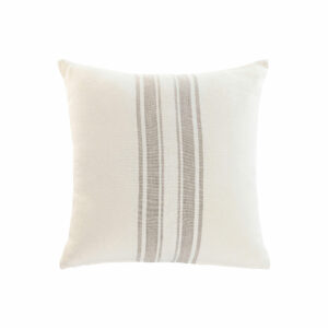 coussin lin blanc rayures beige 1