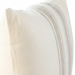 coussin lin blanc rayures beige 3