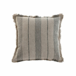 coussin lin naturel lignes noires 50x50 1