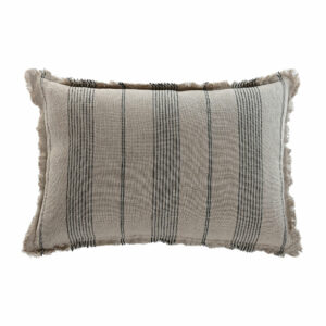 coussin lin naturel lignes noires 60x40 1