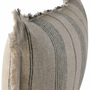coussin lin naturel lignes noires 60x40 2