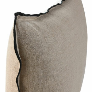 coussin lin naturel lisere noir 60x40 2