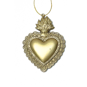 decoration murale a suspendre ex voto dore coeur