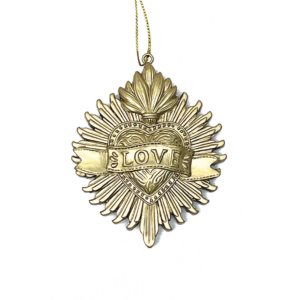decoration murale a suspendre ex voto dore coeur love