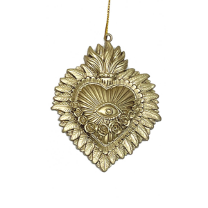decoration murale a suspendre ex voto dore coeur oeil