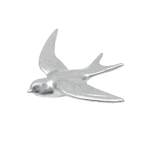 hirondelle décorative à accrocher au mur argent